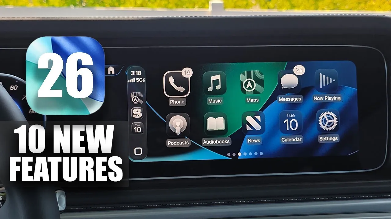 Customizable CarPlay interface with rearranged app icons and themes