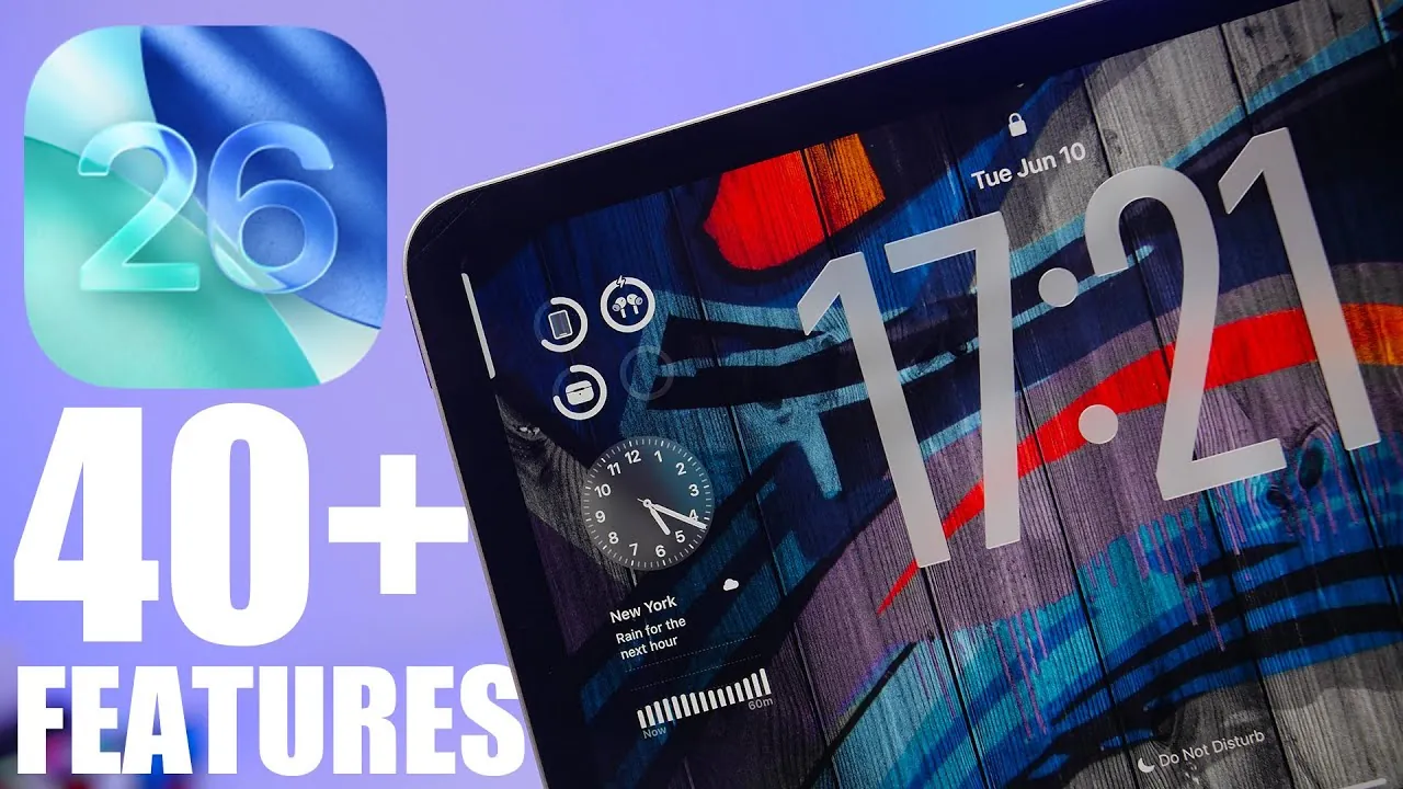 Customizable home screen widgets and lock screen on iPadOS 26