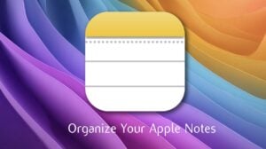 Organized Apple Notes app with folders and tags for better productivity