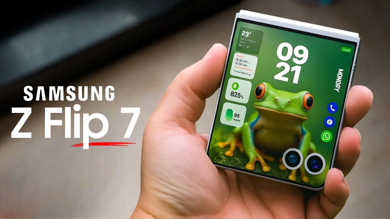 Close-up of the Galaxy Z Flip 7’s vibrant AMOLED display
