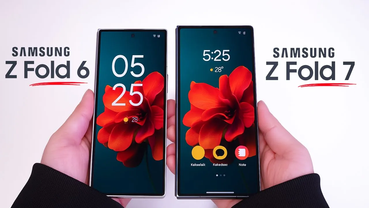 Close-up of the Galaxy Z Fold 7’s improved foldable display technology