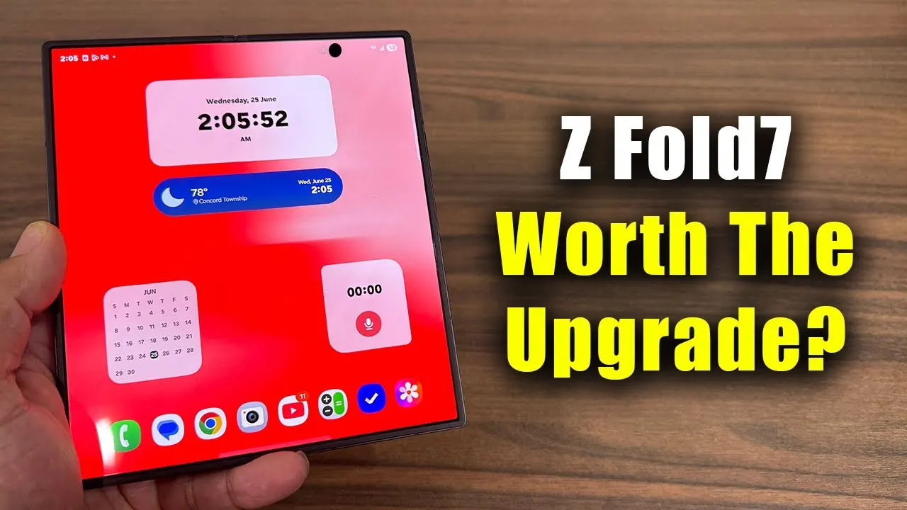 Thinner and lighter Galaxy Z Fold 7 design for improved portability