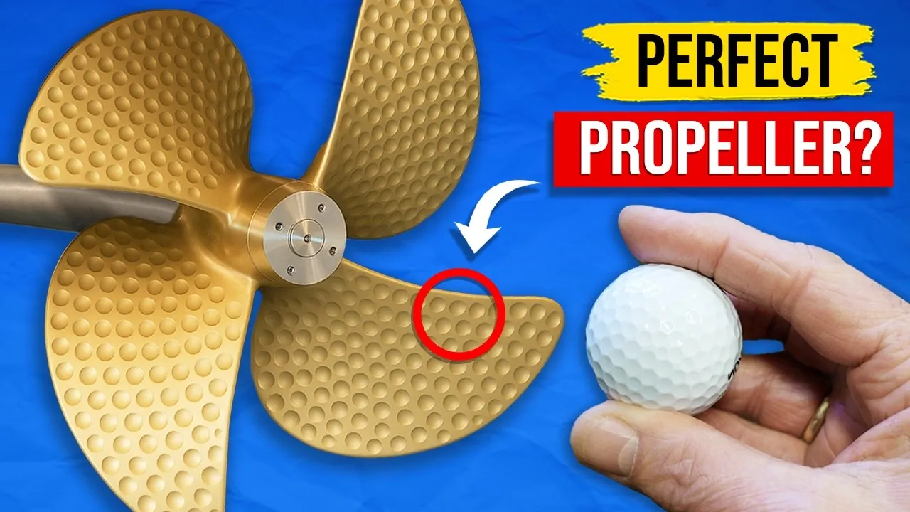 Illustration of how dimples reduce drag in propeller designs