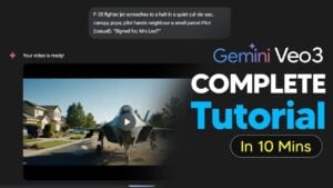 Google Veo 3 AI video generator interface showcasing editing tools