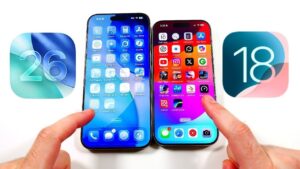 Comparison of iOS 26 Beta 1 and iOS 18 in speed and performance