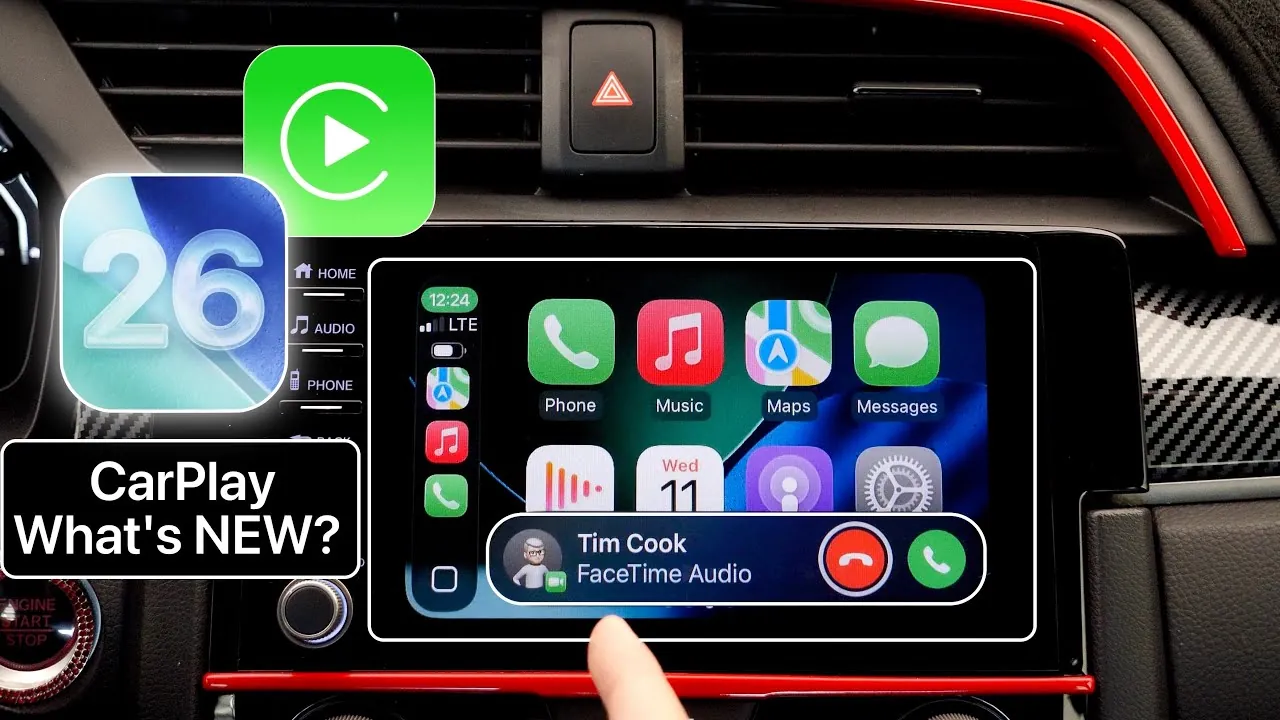 Real-time widgets in iOS 26 CarPlay displaying live updates for drivers