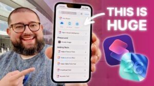 iOS 26 Shortcuts app showcasing AI-powered productivity features