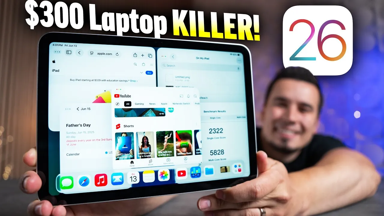 Multitasking features on iPad 11 with iPadOS 26 in action