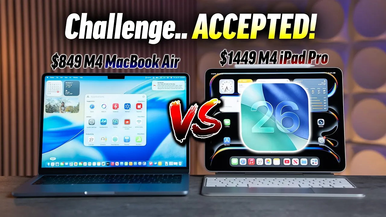 iPad Pro with iPadOS 26 showcasing touchscreen and Apple Pencil functionality