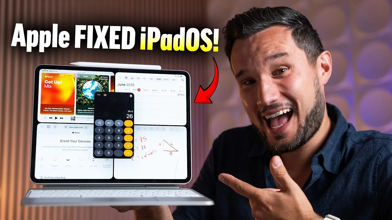 iPad Pro connected to an external display with iPadOS 26