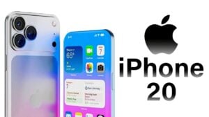 iPhone 20 design featuring titanium frame and under-display camera