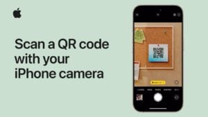 iPhone camera scanning a QR code with ease