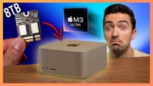 Close-up of M3 Ultra Mac Studio SSD upgrade components