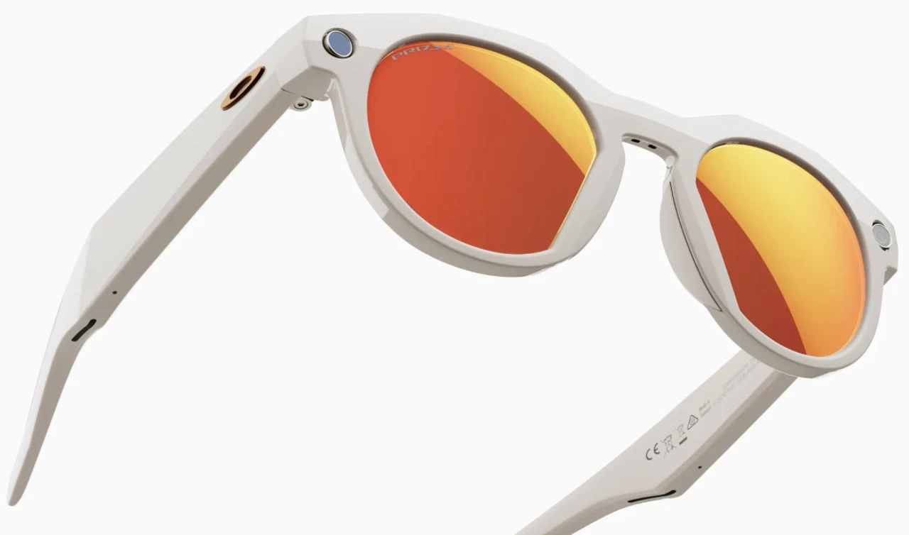 Close-up of Meta’s Oakley AI glasses showcasing sleek design