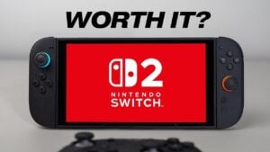 Nintendo Switch 2 showcasing its vibrant OLED display upgrade