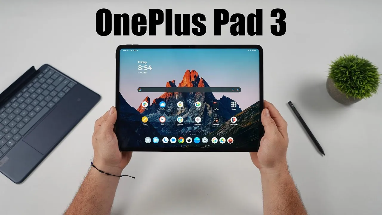 High-resolution display of the OnePlus Pad 3 in action