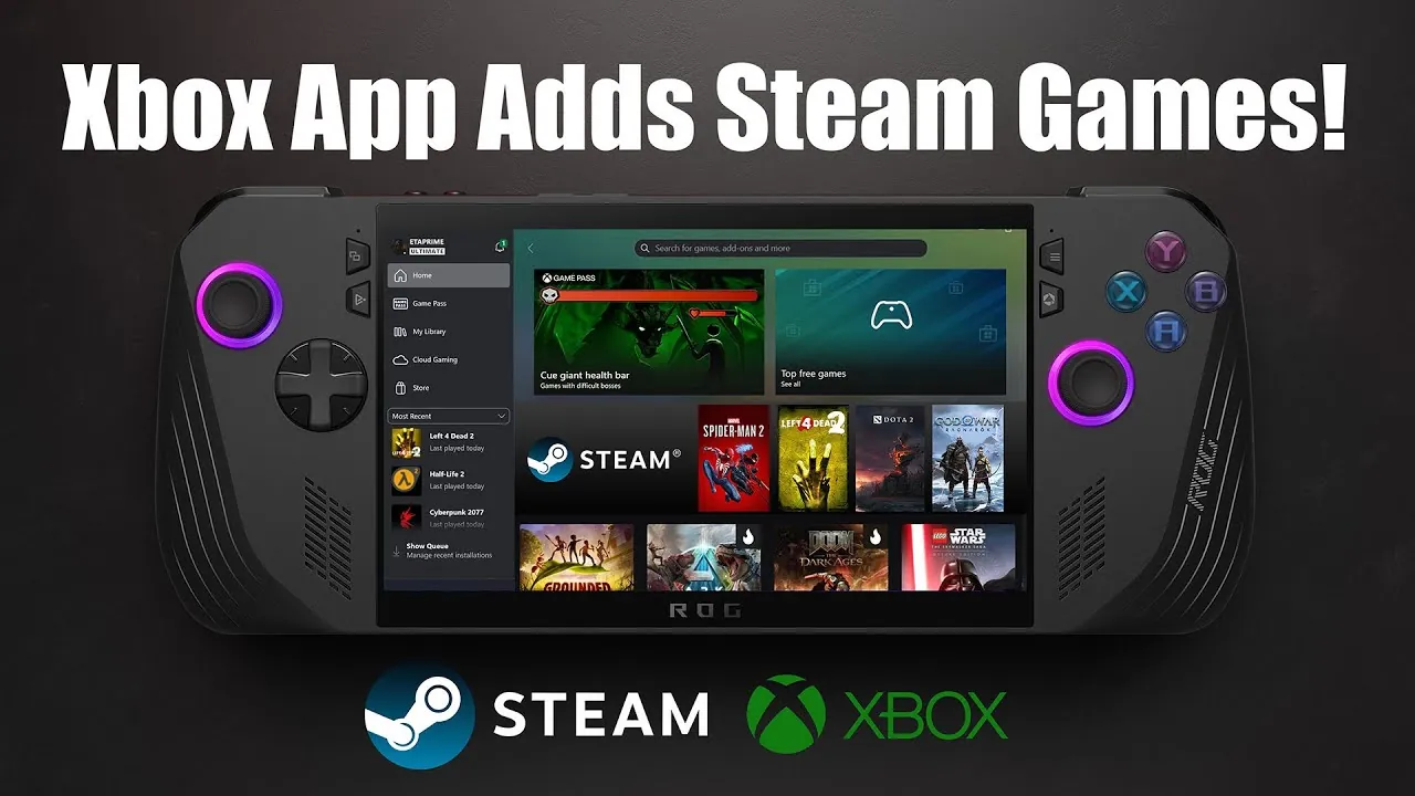 Unified PC gaming library displayed on the Xbox app interface