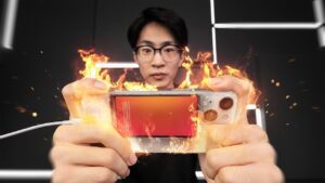 A smartphone overheating while charging due to heavy app usage