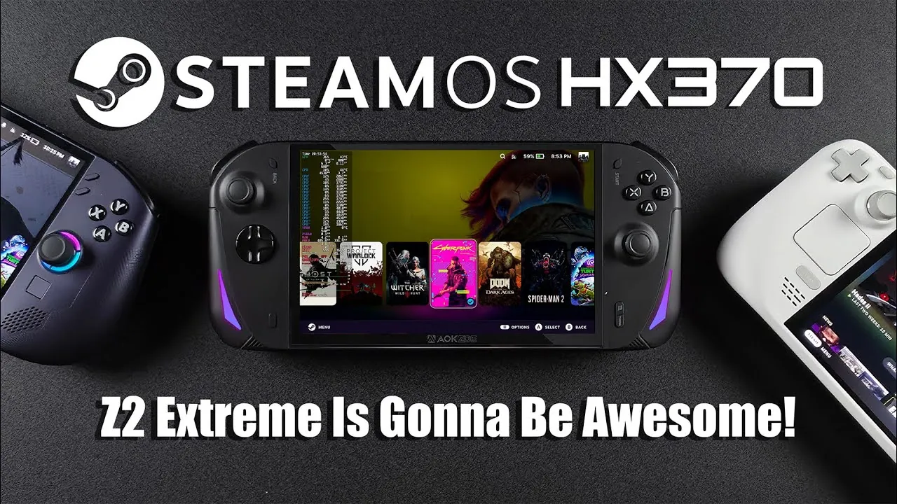 Portable gaming device powered by Ryzen HX370 and SteamOS