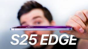 Ultra-thin S25 Edge smartphone showcasing its sleek design