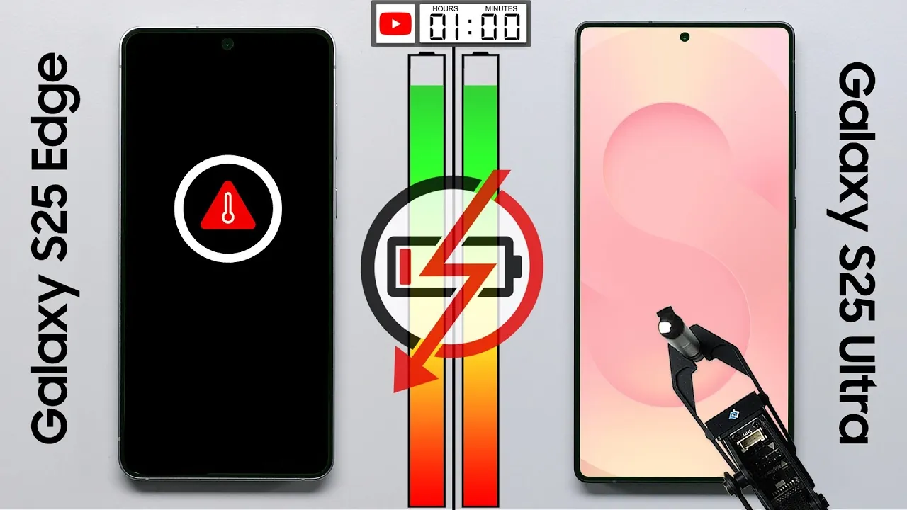 Battery life and charging speed differences between S25 Edge and Ultra