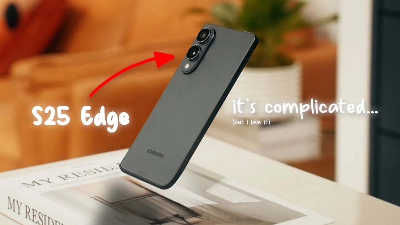 Close-up of the Galaxy S25 Edge’s premium hardware and sleek finish