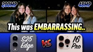 Samsung Galaxy S25 Edge vs iPhone 16 Pro blind camera test results comparison