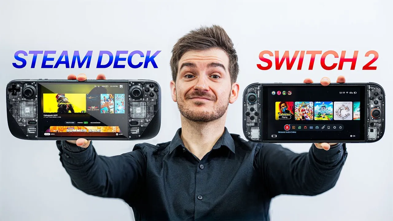 Steam Deck OLED display brightness compared to Switch 2 screen resolution