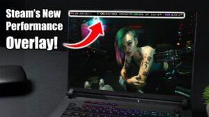 Steam performance monitor showing real-time gaming metrics