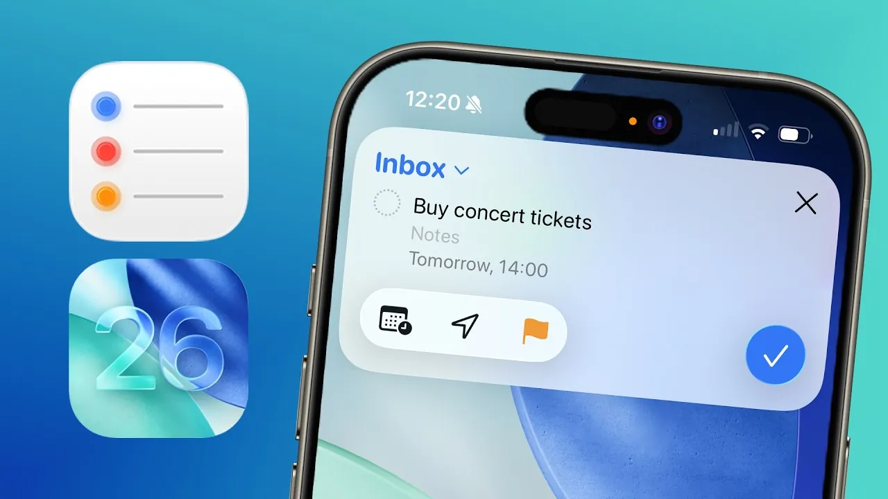 Task management tools in the updated iOS 26 Reminders app