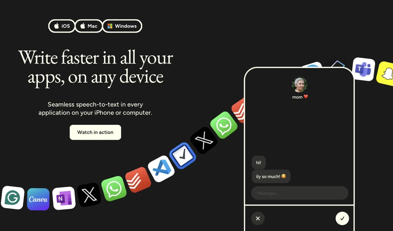 AI-powered voice-to-text tool Flow in action for real-time dictation