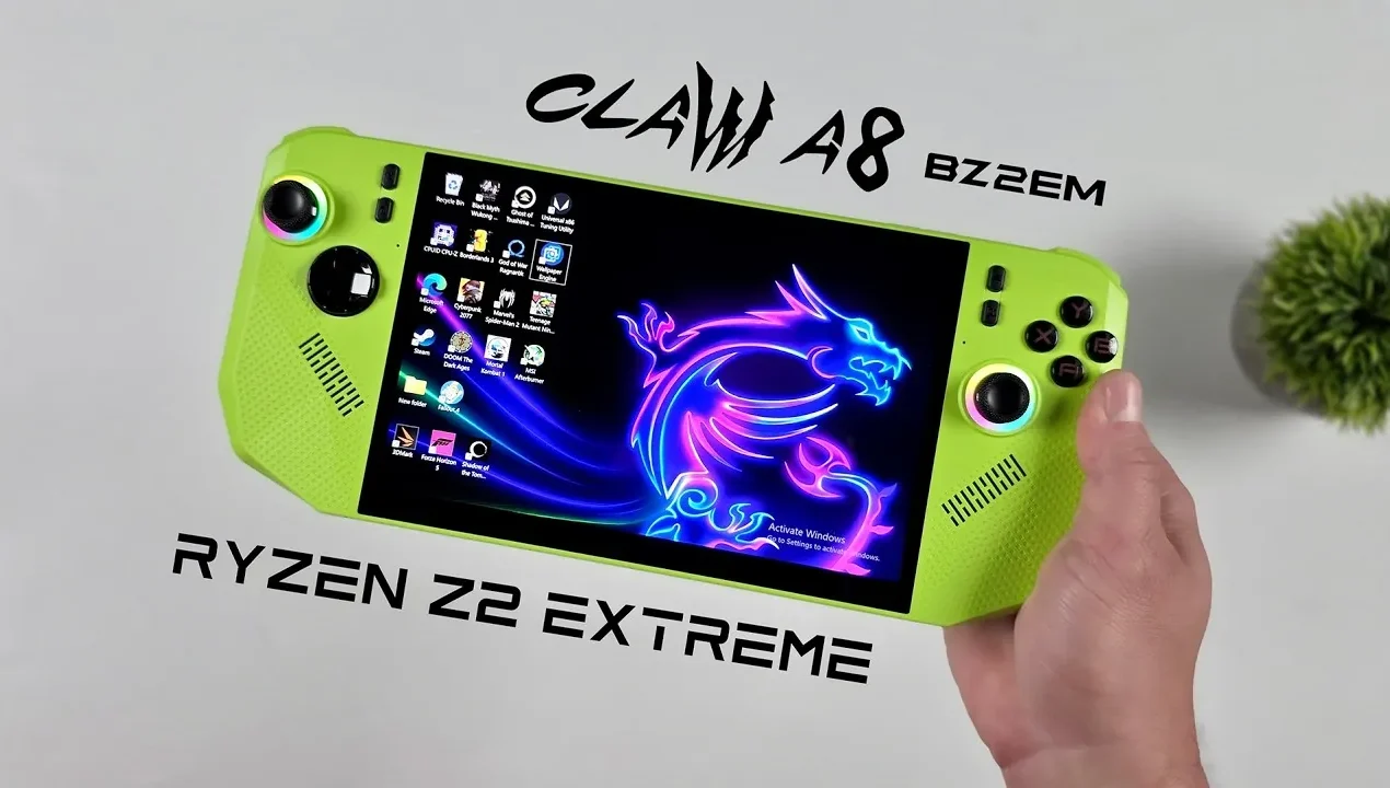 Close-up of the MSI Claw A8 showcasing its sleek design and performance