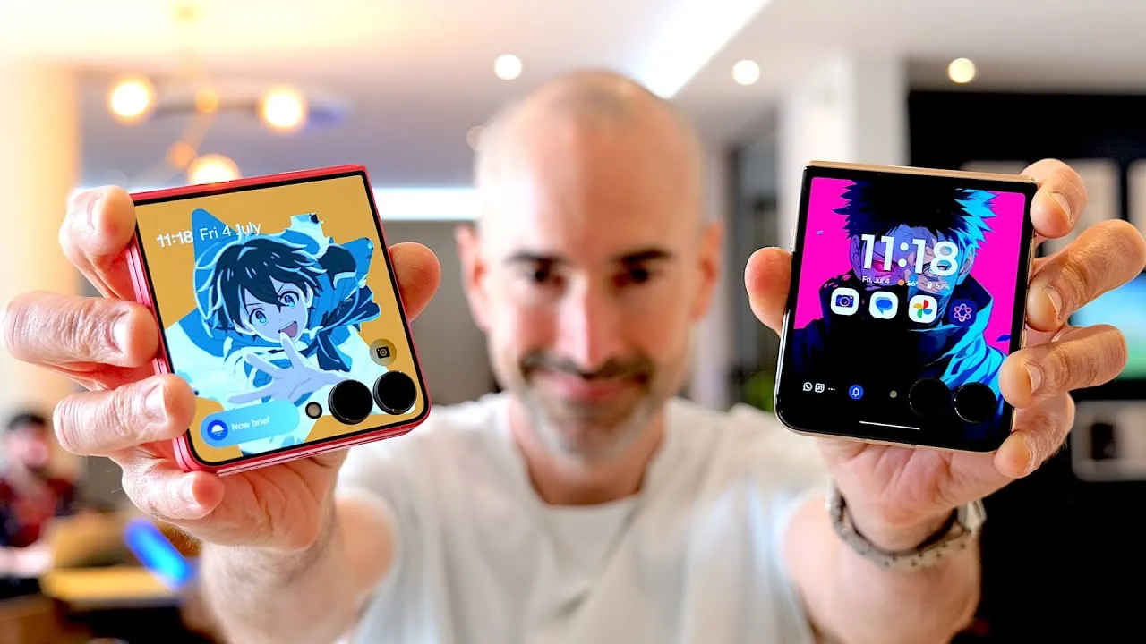 Foldable smartphone display technology comparison for Z Flip 7 and RAZR 60 Ultra