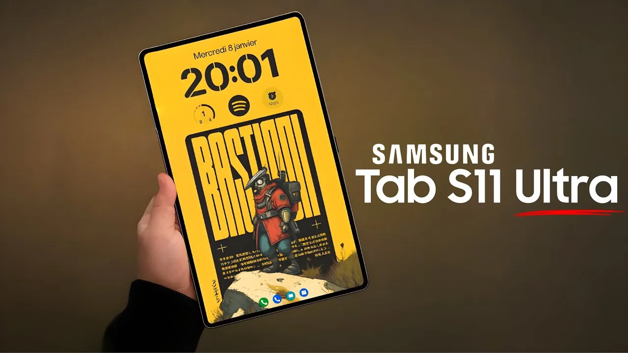 Close-up of Galaxy Tab S11 Ultra’s 11,600 mAh battery and fast charging features
