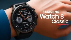 Close-up of the Samsung Galaxy Watch 8 Classic showcasing its sleek design