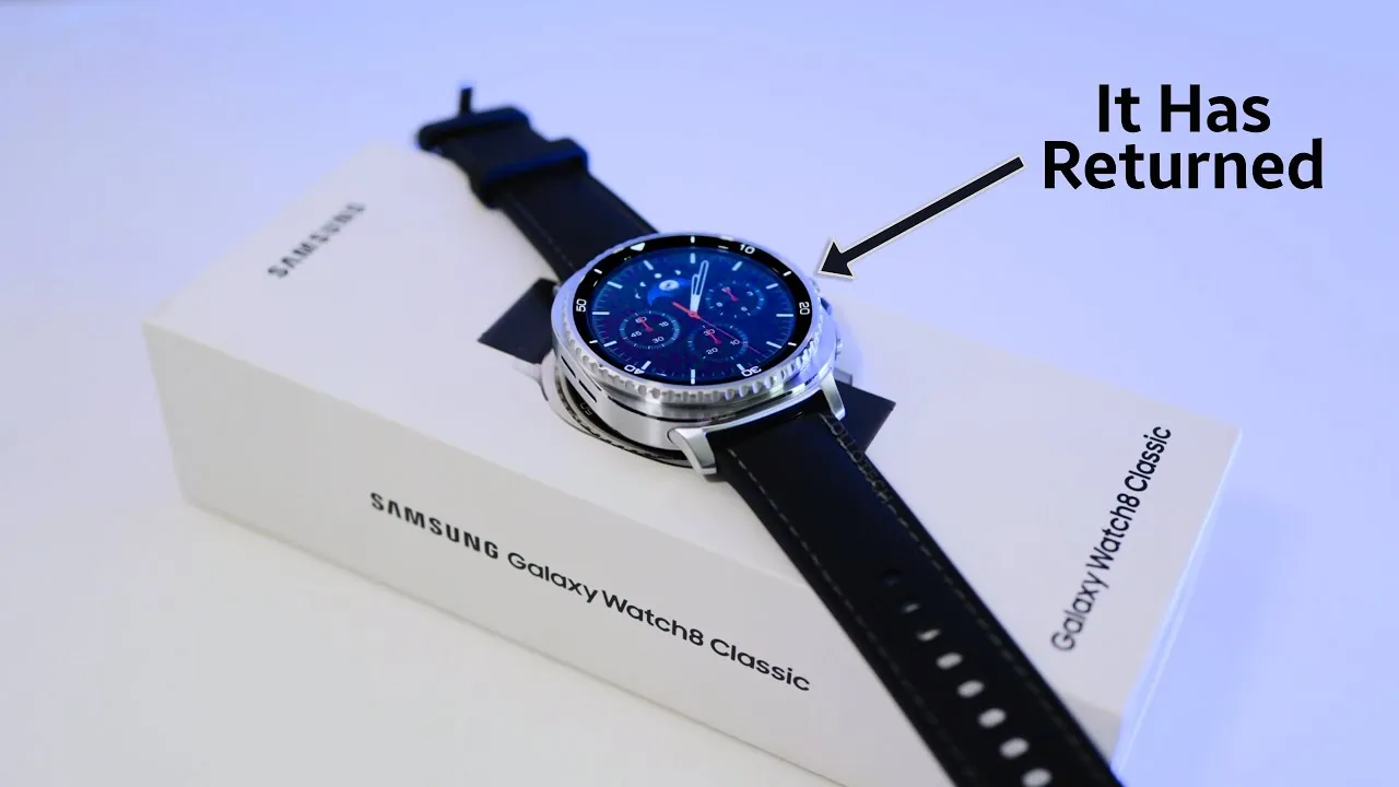 Close-up of the Galaxy Watch 8 Classic’s rotating bezel for intuitive navigation