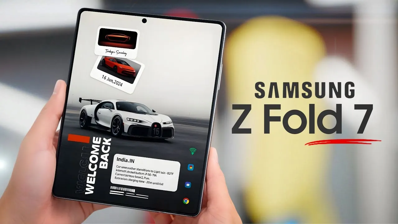 Close-up of the Galaxy Z Fold 7’s durable titanium hinge