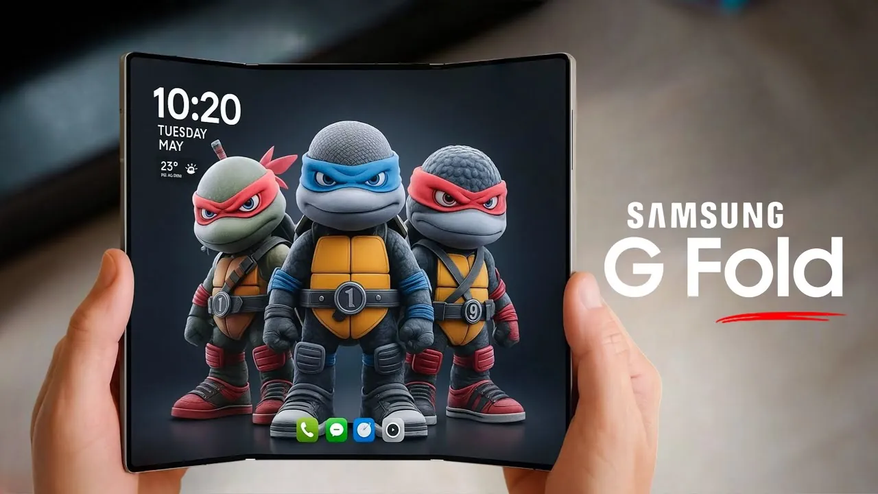 Close-up of the Galaxy Z Trifold’s foldable display technology