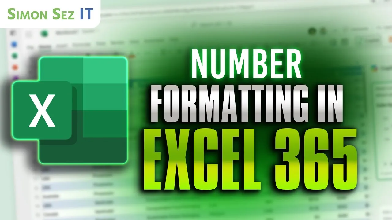 Step-by-step instructions for formatting numbers in Excel 365