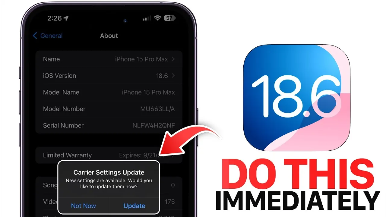 Performance improvements and bug fixes in the iOS 18.6 update