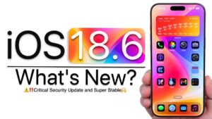 iOS 18.6 update showcasing performance and bug fixes for iPhones