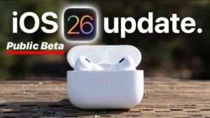 AirPods with iOS 26 beta showcasing new camera control features