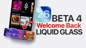 Liquid Glass feature in iOS 26 Beta 4 showcasing enhanced transparency
