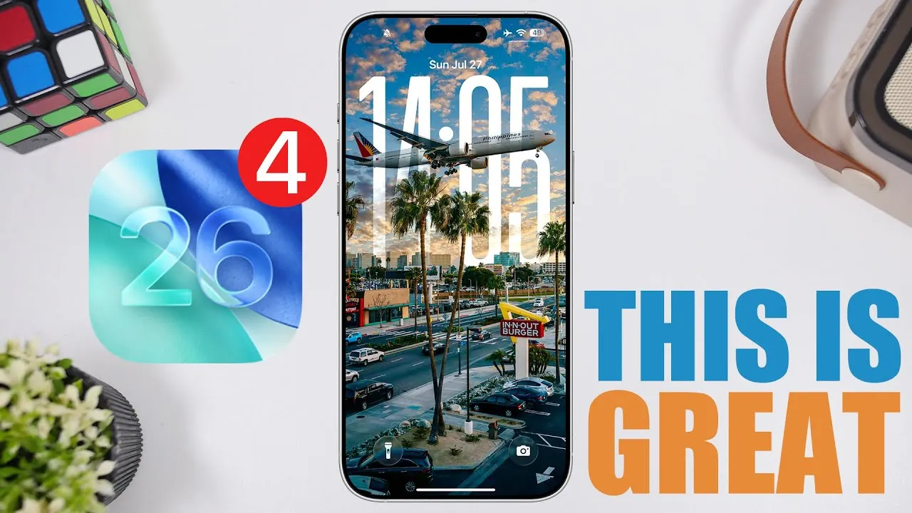 New design enhancements in iOS 26 Beta 4 with liquid glass effects