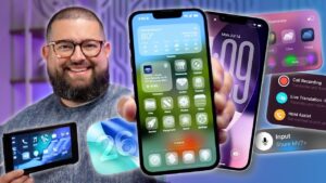 iOS 26 lock screen customization with liquid glass clock and 3D parallax effects