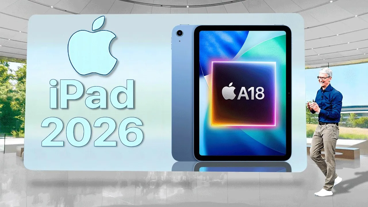 Close-up of the A18 chip powering the 2026 iPad 12th Gen