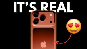 iPhone 17 Pro in bold copper orange finish with sleek metallic design