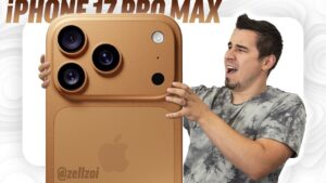 iPhone 17 Pro showcasing its liquid glass finish with a reflective design