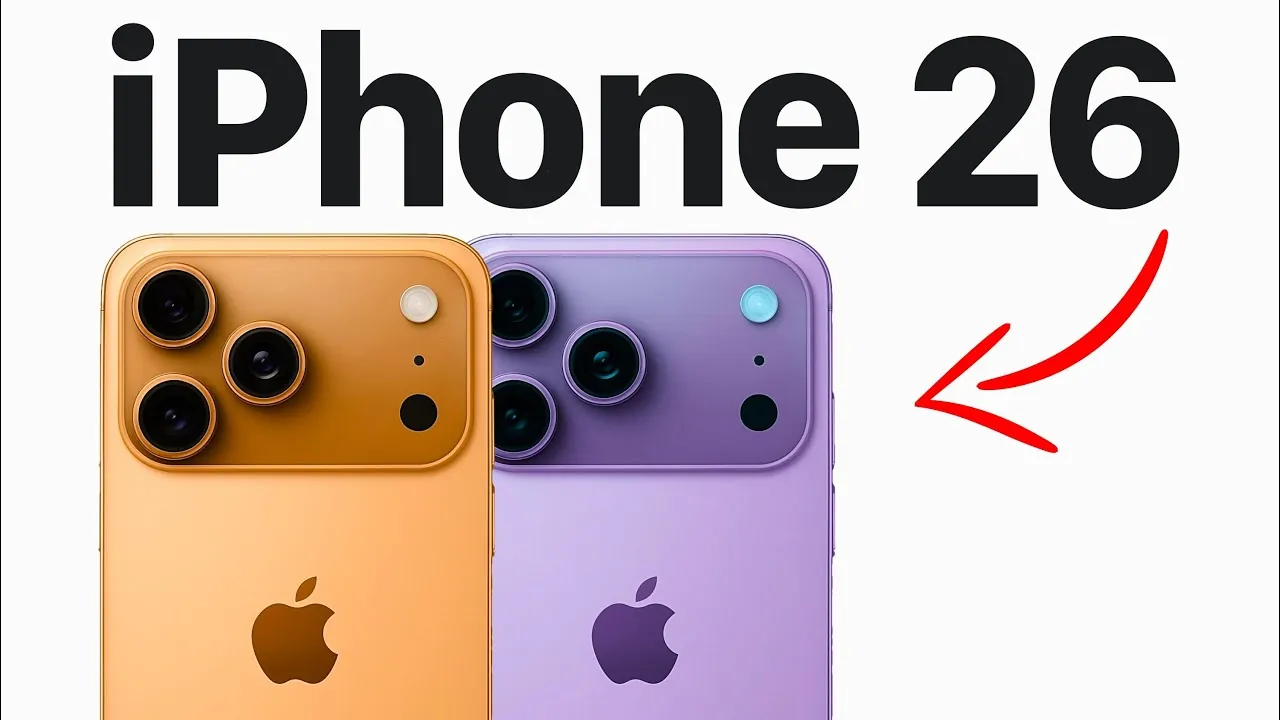 iPhone 26 rumored color options including pink, navy blue, and orange