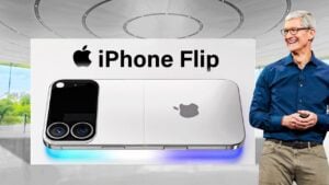 iPhone Flip showcasing a sleek design and crease-free liquid hinge display